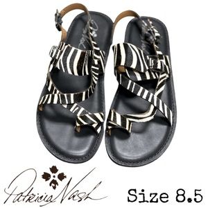 Patricia Nash Fidella Zebra Sandals Size 8.5
